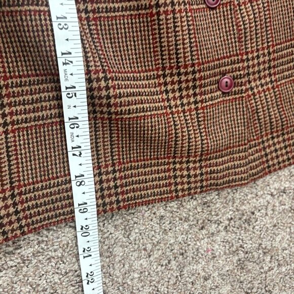 Talbots Petites 100% Wool Plaid Mini Skirt Brown Plaid Academia Academic Sz S - Picture 4 of 6